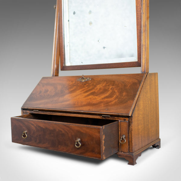 Antique Bureau Mirror, English, Georgian Revival, Mahogany, Toilet Circa 1910 - London Fine Antiques