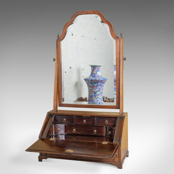 Antique Bureau Mirror, English, Georgian Revival, Mahogany, Toilet Circa 1910 - London Fine Antiques
