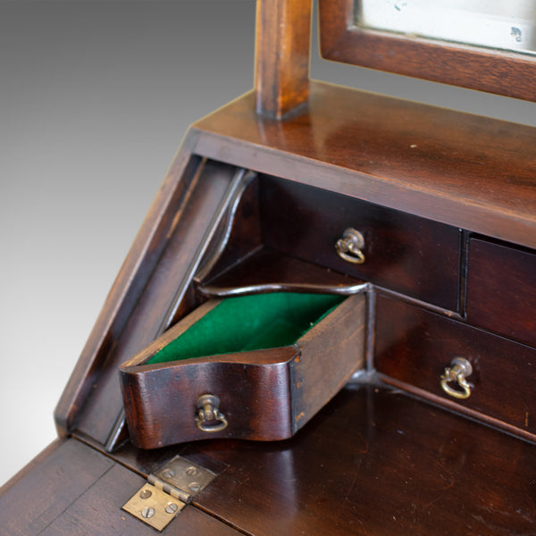 Antique Bureau Mirror, English, Georgian Revival, Mahogany, Toilet Circa 1910 - London Fine Antiques