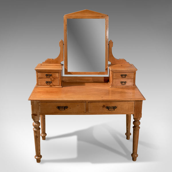 Antique Dressing Table, Victorian Pine, Mirrored Vanity Bedroom Stand Circa 1900 - London Fine Antiques