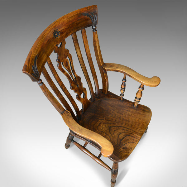 Antique Elbow Chair, Edwardian, Country Kitchen, Windsor Armchair, Circa 1910 - London Fine Antiques