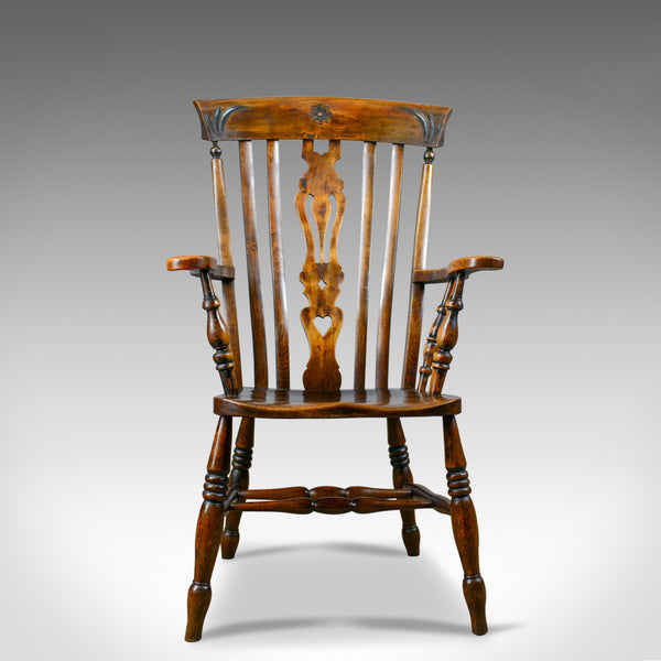 Antique Elbow Chair, Edwardian, Country Kitchen, Windsor Armchair, Circa 1910 - London Fine Antiques