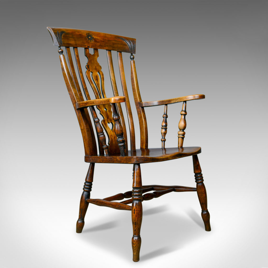 Antique Elbow Chair, Edwardian, Country Kitchen, Windsor Armchair, Circa 1910 - London Fine Antiques