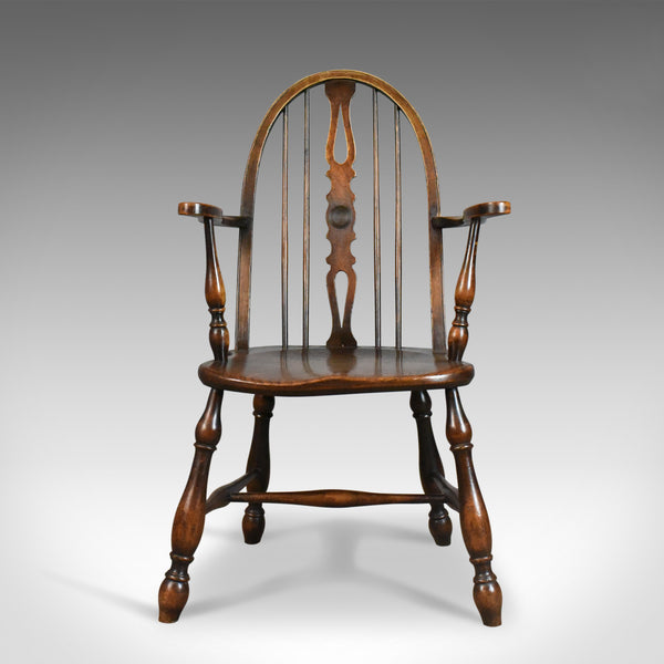 Antique Elbow Chair, English, Victorian, Bow Back Windsor, Beech Elm Circa 1890 - London Fine Antiques