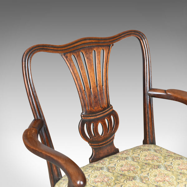 Antique Elbow Chair, English, Georgian, Mahogany, Open Armchair, Circa 1780 - London Fine Antiques