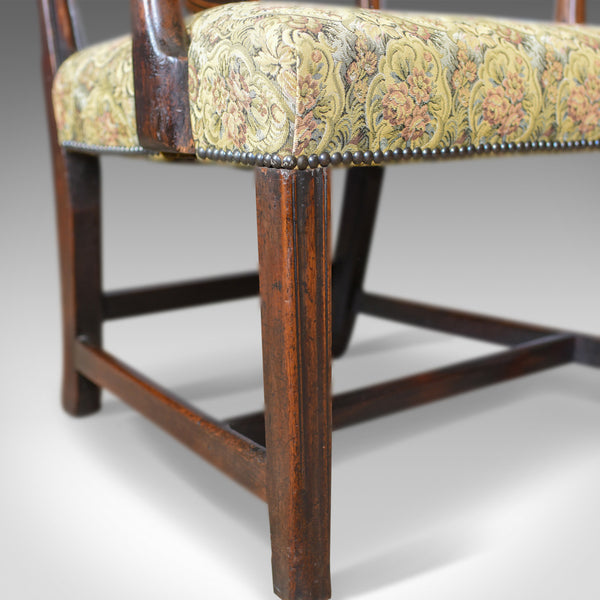 Antique Elbow Chair, English, Georgian, Mahogany, Open Armchair, Circa 1780 - London Fine Antiques