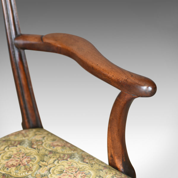 Antique Elbow Chair, English, Georgian, Mahogany, Open Armchair, Circa 1780 - London Fine Antiques