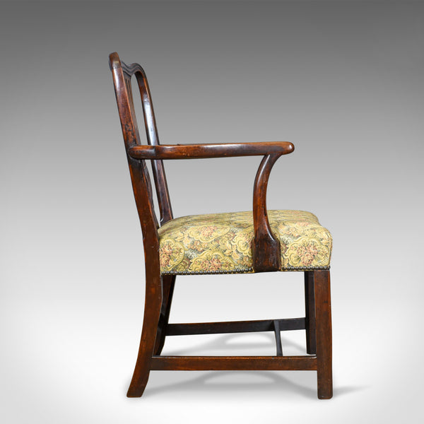 Antique Elbow Chair, English, Georgian, Mahogany, Open Armchair, Circa 1780 - London Fine Antiques