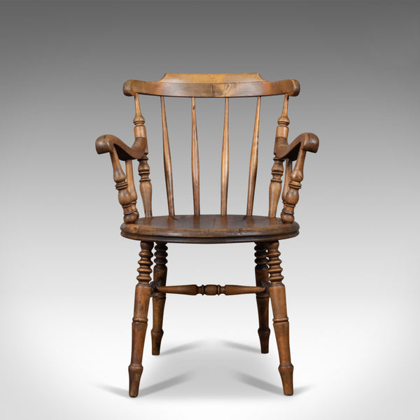 Antique Elbow Chair, English, Victorian, Country Kitchen, Armchair, Circa 1900 - London Fine Antiques