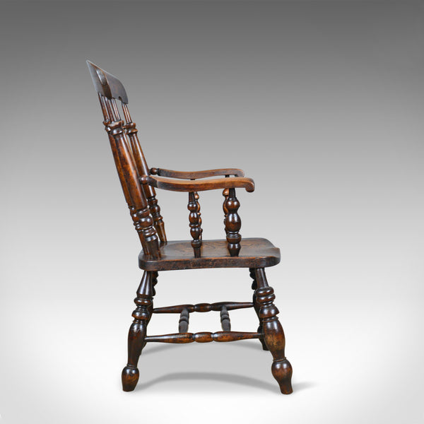 Antique Elbow Chair, English, Victorian, Stick Back Windsor, Elm, Circa 1880 - London Fine Antiques
