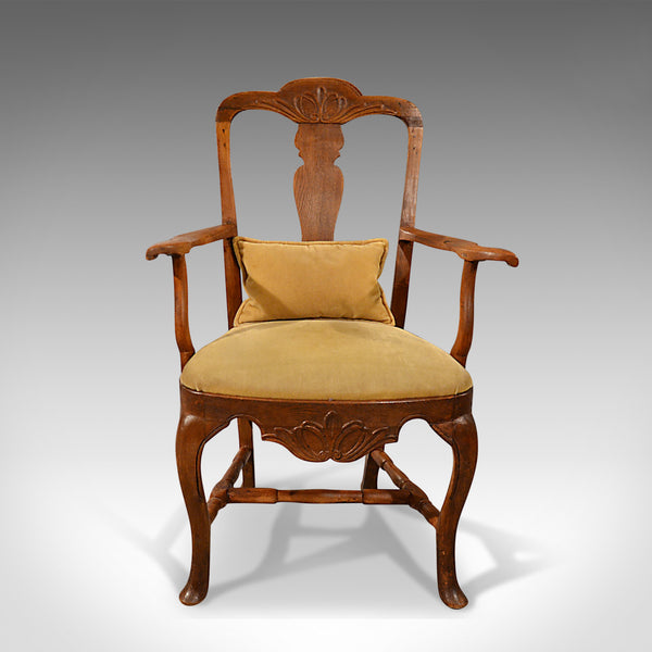 Antique Elbow Chair Large, Oak Ash Elm, Study Desk, Georgian Armchair Circa 1800 - London Fine Antiques