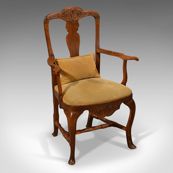 Antique Elbow Chair Large, Oak Ash Elm, Study Desk, Georgian Armchair Circa 1800 - London Fine Antiques