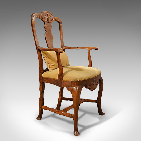 Antique Elbow Chair Large, Oak Ash Elm, Study Desk, Georgian Armchair Circa 1800 - London Fine Antiques