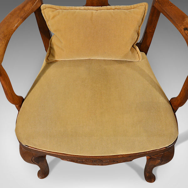 Antique Elbow Chair Large, Oak Ash Elm, Study Desk, Georgian Armchair Circa 1800 - London Fine Antiques