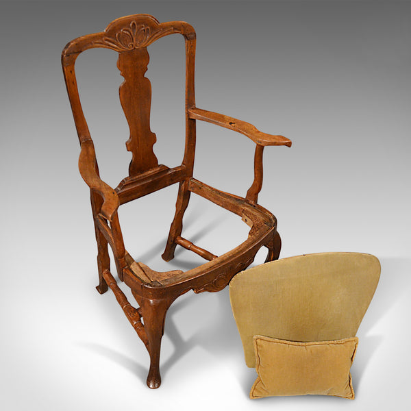 Antique Elbow Chair Large, Oak Ash Elm, Study Desk, Georgian Armchair Circa 1800 - London Fine Antiques