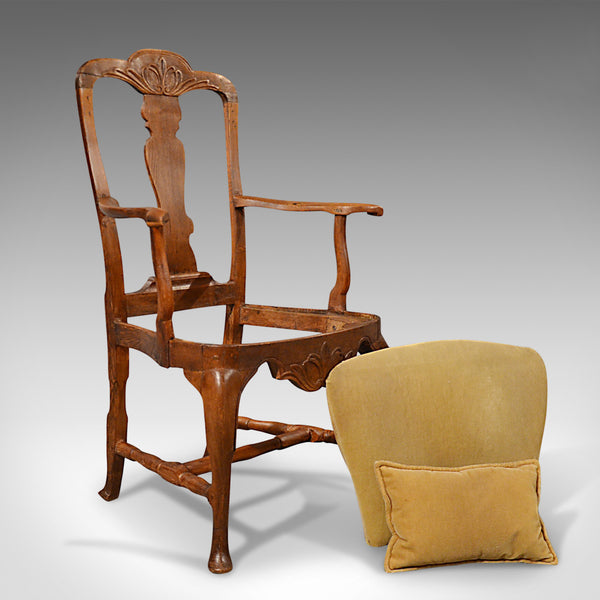 Antique Elbow Chair Large, Oak Ash Elm, Study Desk, Georgian Armchair Circa 1800 - London Fine Antiques