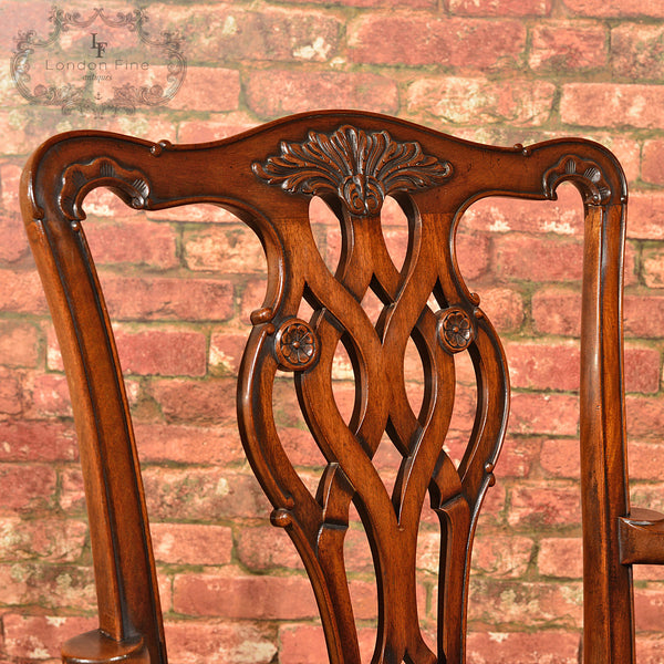 Victorian Chippendale Revival Elbow Chair, c.1890 - London Fine Antiques