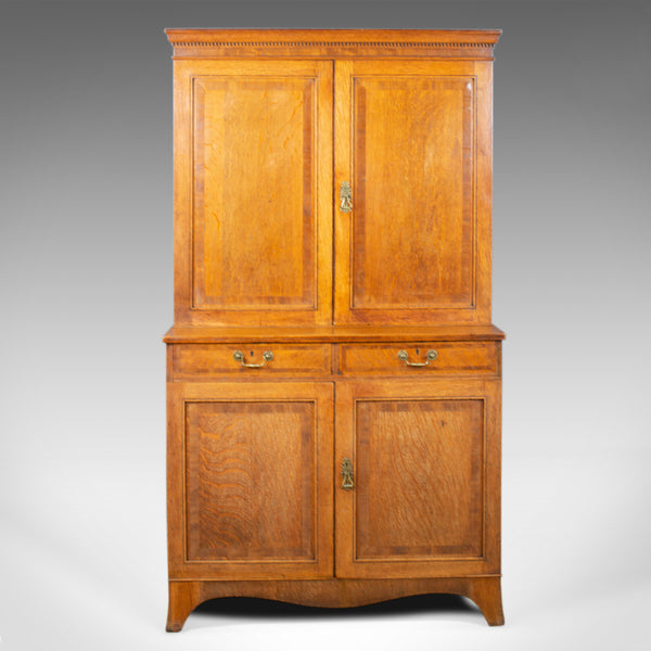 Antique Estate Cabinet, English, Victorian, Oak, Press Cupboard, Circa 1890 - London Fine Antiques