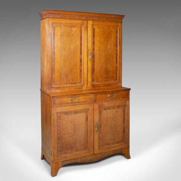 Antique Estate Cabinet, English, Victorian, Oak, Press Cupboard, Circa 1890 - London Fine Antiques