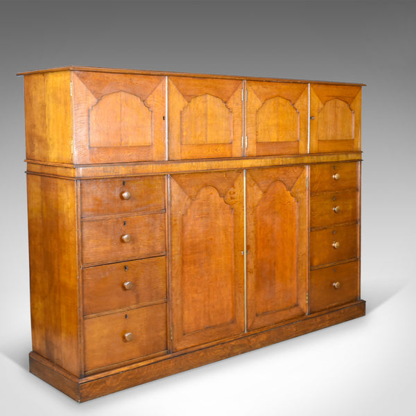 Large Antique Estate Manager's Cupboard, Oak, English, Victorian, Cabinet c.1880 - London Fine Antiques