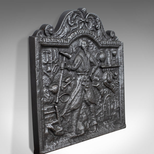 Antique Fire Back, English, Victorian, Cast Iron, Plate, 19th Century Circa 1900 - London Fine Antiques