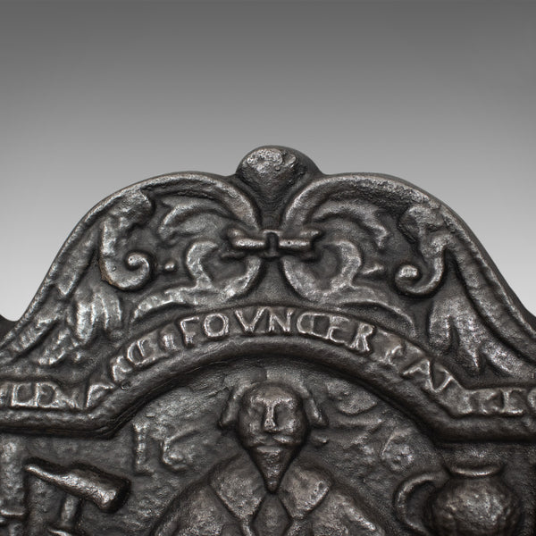 Antique Fire Back, English, Victorian, Cast Iron, Plate, 19th Century Circa 1900 - London Fine Antiques