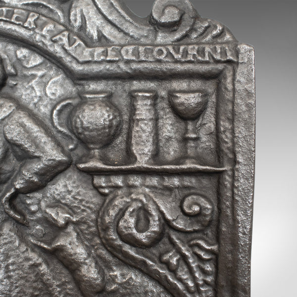 Antique Fire Back, English, Victorian, Cast Iron, Plate, 19th Century Circa 1900 - London Fine Antiques