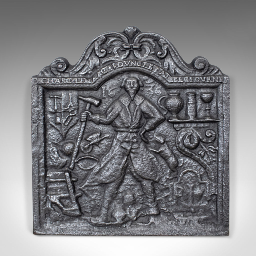 Antique Fire Back, English, Victorian, Cast Iron, Plate, 19th Century Circa 1900 - London Fine Antiques