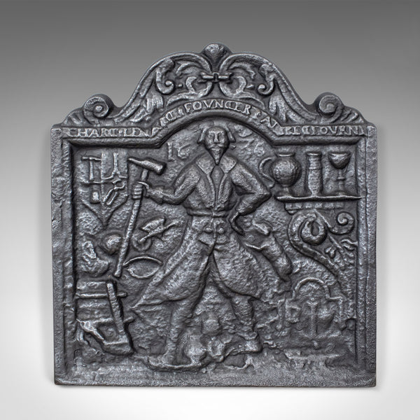 Antique Fire Back, English, Victorian, Cast Iron, Plate, 19th Century Circa 1900 - London Fine Antiques