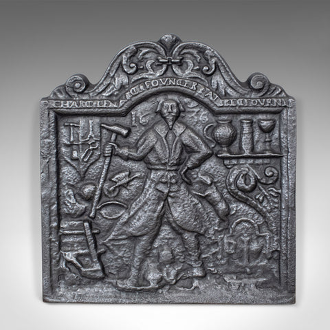 Antique Fire Back, English, Victorian, Cast Iron, Plate, 19th Century Circa 1900 - London Fine Antiques