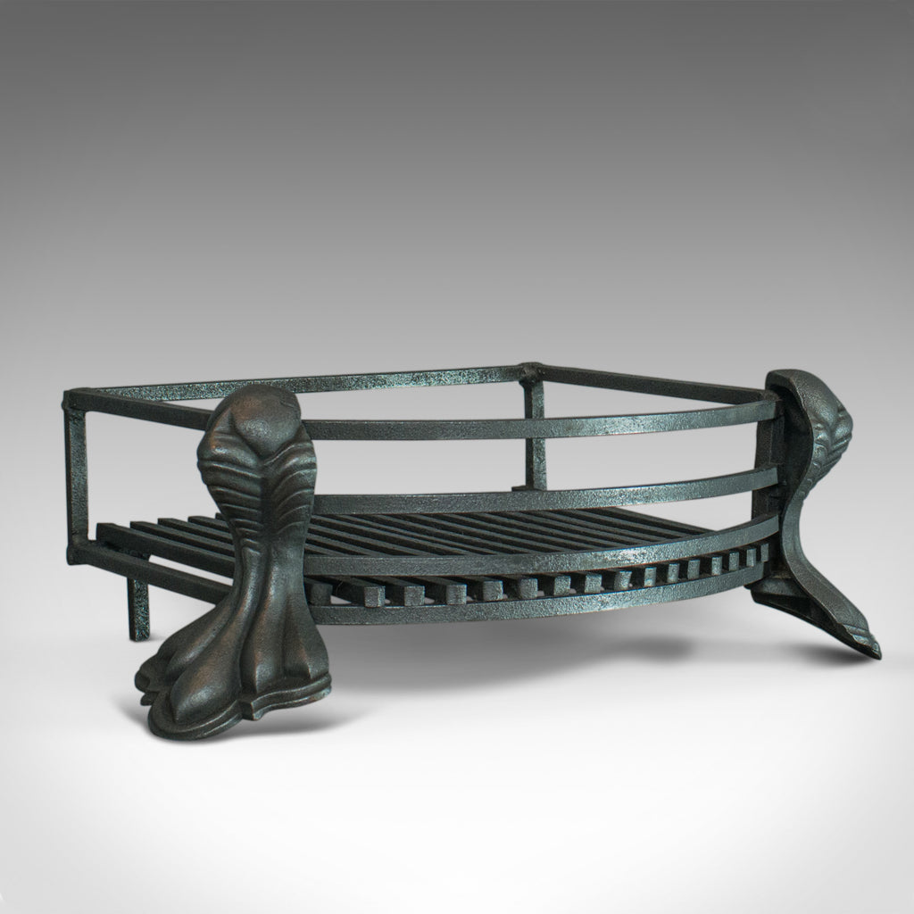 Antique Fire Basket, English, Iron, Fireplace Grate, Circa 1900 - London Fine Antiques