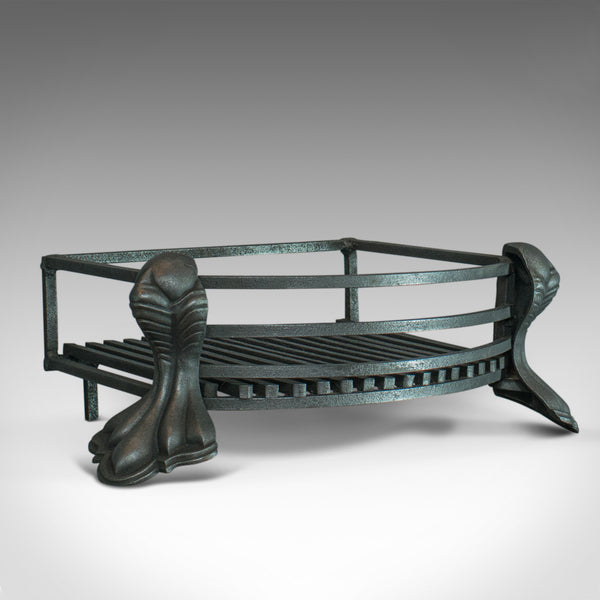 Antique Fire Basket, English, Iron, Fireplace Grate, Circa 1900 - London Fine Antiques