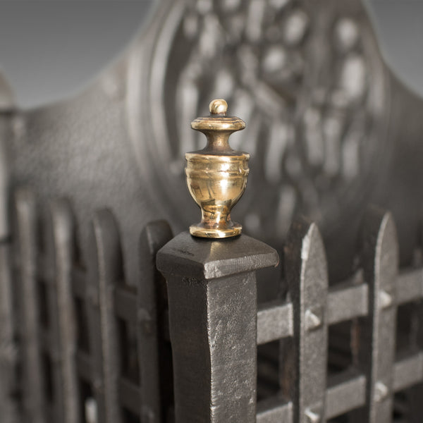 Antique Fire Basket, English, Victorian, Fireplace Grate Circa 1900 - London Fine Antiques