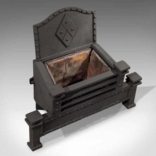Antique Fire Basket, English, Victorian, Free Standing, Cast Iron Grate, c.1900 - London Fine Antiques