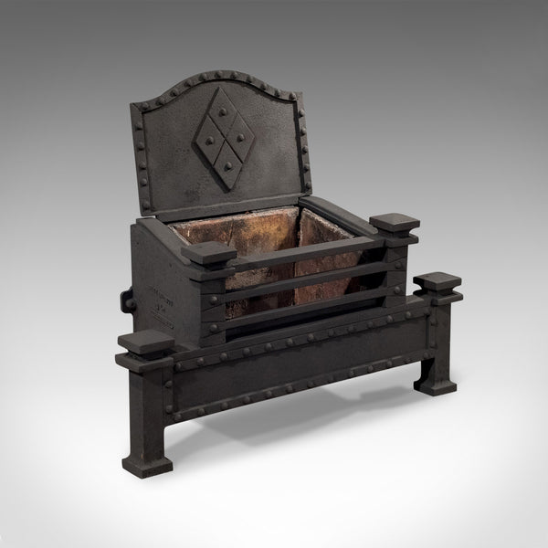 Antique Fire Basket, English, Victorian, Free Standing, Cast Iron Grate, c.1900 - London Fine Antiques