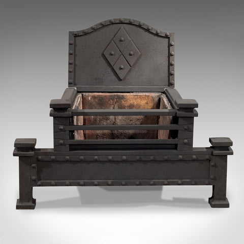 Antique Fire Basket, English, Victorian, Free Standing, Cast Iron Grate, c.1900 - London Fine Antiques