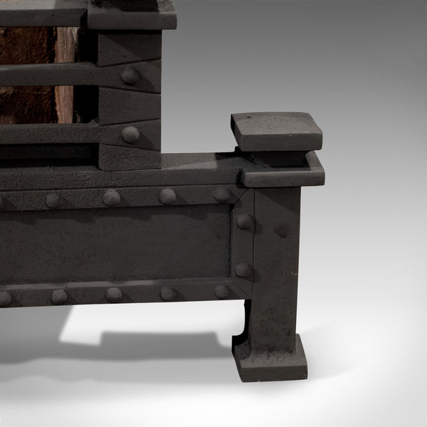 Antique Fire Basket, English, Victorian, Free Standing, Cast Iron Grate, c.1900 - London Fine Antiques