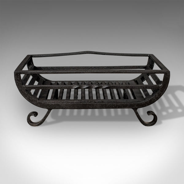 Antique Fire Basket, Victorian Free Standing Fireplace Grate, Iron Circa 1900 - London Fine Antiques