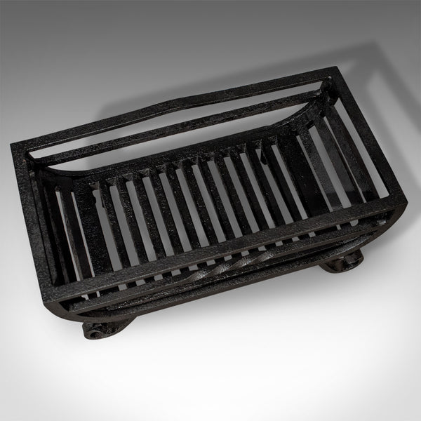 Antique Fire Basket, Victorian Free Standing Fireplace Grate, Iron Circa 1900 - London Fine Antiques