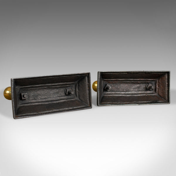 Antique Fireside Tool Rests, Victorian, Brass, Iron, Classical Revival, c.1890 - London Fine Antiques