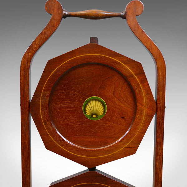 Antique Folding Cake Stand, English, Edwardian, Mahogany, Three Tier, Circa 1910 - London Fine Antiques