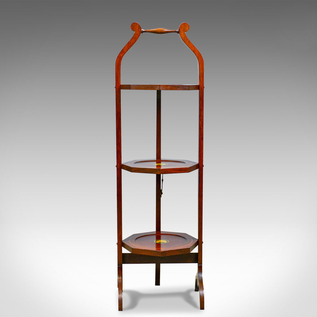 Antique Folding Cake Stand, English, Edwardian, Mahogany, Three Tier, Circa 1910 - London Fine Antiques