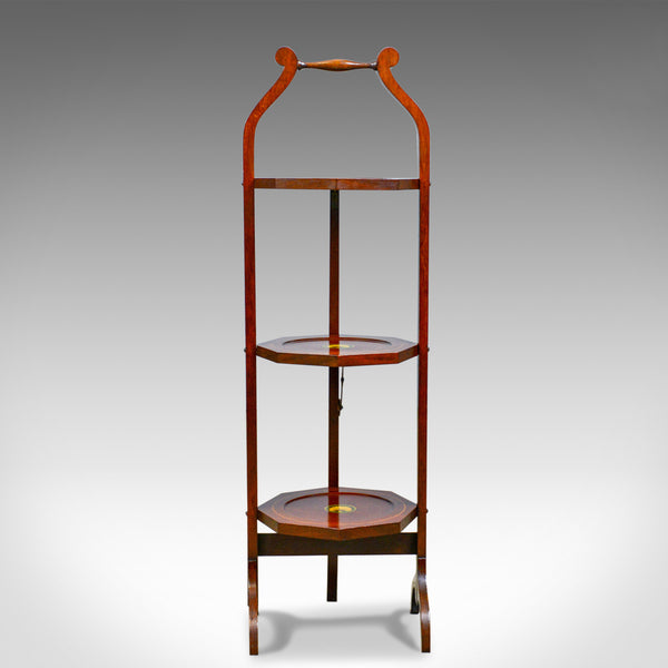 Antique Folding Cake Stand, English, Edwardian, Mahogany, Three Tier, Circa 1910 - London Fine Antiques