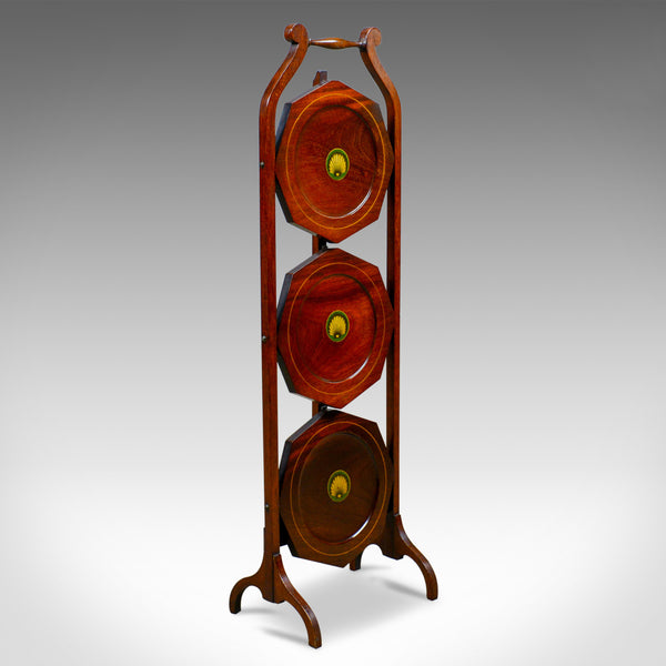 Antique Folding Cake Stand, English, Edwardian, Mahogany, Three Tier, Circa 1910 - London Fine Antiques