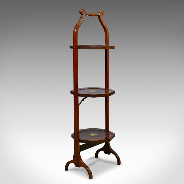 Antique Folding Cake Stand, English, Edwardian, Mahogany, Three Tier, Circa 1910 - London Fine Antiques