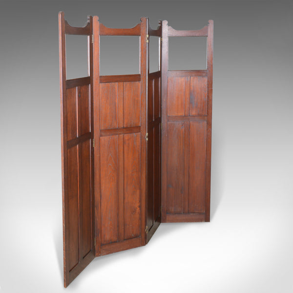Antique Folding Screen, Edwardian, Four Panel, Walnut Room Divider, Circa 1910 - London Fine Antiques
