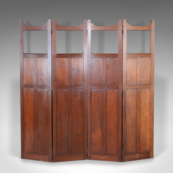 Antique Folding Screen, Edwardian, Four Panel, Walnut Room Divider, Circa 1910 - London Fine Antiques