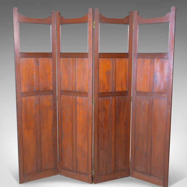 Antique Folding Screen, Edwardian, Four Panel, Walnut Room Divider, Circa 1910 - London Fine Antiques