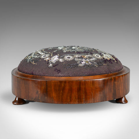 Antique Foot Stool, English, Victorian, Beadwork, Carriage Rest, Circa 1870 - London Fine Antiques