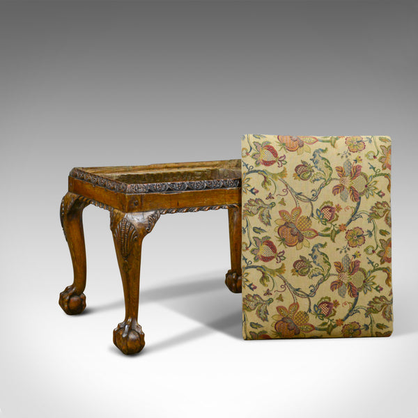 Antique Foot Stool, Walnut, Needlepoint Tapestry, English, Regency, Circa 1820 - London Fine Antiques